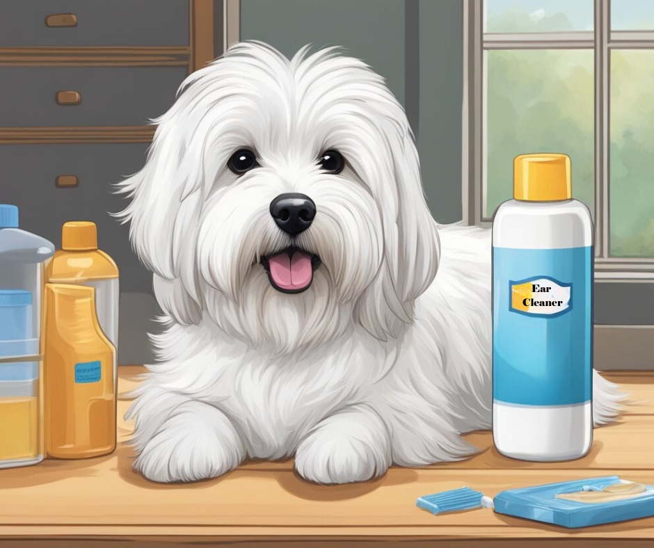 Coton de Tulear ear cleaning