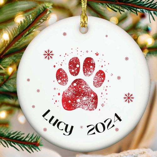 Red Christmas paw